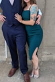 This dress might be my favorite dress I've ever owned. I bought it for a summer wedding and got so many compliments! The forest green color is more like a deep green/teal and it's beautiful. It fits true to size and it has soooo much stretch! It's quality, thick material - which I was worried would be too hot for a 90 degree day but it was actually quite comfortable. I'm short and the dress probably could have been hemmed a bit, but I liked where it hit below the knee. I felt so comfortable and confident in this dress and I can't wait for another occasion to wear it again! - Anastasia S.
