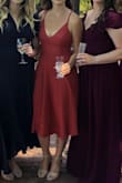 Loved this dress!! Wore it to a wedding and got so many compliments. Rust red color is gorgeous and the fit is very flattering. - Savannah B.