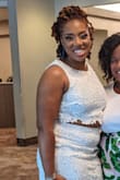 I loved this outfit! I had made a point to find a matching outfit for my event (colors were blue and white) and I decided to go with the white. I received several compliments. Will also wear for another event! - Ashleigh O.