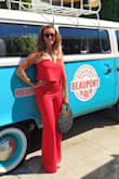I got so many compliments on my outfit! I wore it to an early summer wedding, so it was perfect for the weather. It fit like a glove. I read the reviews and knew it would need hemmed because the length runs long. So I took that into consideration. It was very comfortable and the color is to die for. You will not regret buying this outfit for a special occasion. - Megan N.