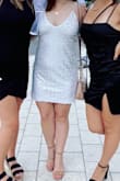 I'm 5'1 and normally a medium in Lulus dresses, however, the small fit me perfectly! This dress was perfect for my bachelorette party. Would just recommend a sticky bra since it's backless - Elaine D.