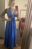 I got this dress for a wedding this past weekend. I love the color and style but it was a tad short and overall just felt cheap. I also paid $18 for express shipping and it still took a week to get here. It was tight around my ribs even though it is a wrap dress. In theory, you should be able to adjust the size around this area, but the way the top is, you have to pull in tight so your boobs sit right. Also, DO NOT WASH, granted the tag does say "dry clean only" and for good reason. I was only going to wash it in the washing machine and hang it to dry, but after pulling it out of the wash, it had already shrunk significantly. It was pretty much a $70 disposable dress. - Chais E.
