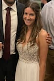 I wore this dress to my wedding reception and loved it, the beading is gorgeous, it fit perfectly and was so comfortable.  I highly recommend this dress, it was so beautiful especially for the price. I wanted to wear with flats so I had it hemmed. - Anne A.