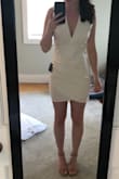 Really love this dress! It's thick material so I don't feel *on display* but still very form fitting. Only deducted a start because there was a small stain/smudge on the dress when I got it. - Margaret H.