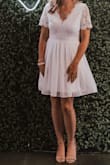Love this dress. It was a little loose up top for me, but overall true to size and nice material. Worth the price. This dress was a great find for an angelic-themed night and would be perfect for a bridal shower. Highly recommend. - Melanie L.