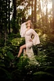 I bought this dress specifically for a photoshoot and it was everything I was hoping for and more. The fit was perfect! The dress has a long train in the back, so expect a dramatic entrance in this gown. I was so nervous about the material feeling cheap or flimsy, but the material felt expensive and held up through the forest shoot. I highly recommend this dress! - Jessica M.