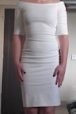 This dress fits like a glove! Warning, that means that even your navel will mark it, but nothing a shapewear shouldn't fix. Can't wait to use it for my civil wedding! - Claudia C.
