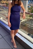 I love this dress! Wore it to a summer wedding as a guest. It is form fitting. Very thick material which is nice, with lining underneath. Love the open back and scallop detail. I got a lot of compliments! A perfect combination of classy yet sexy. - Ashleigh P.