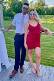 This dress was way more red than it shows in the photos which was a bummer, but it fit perfectly and was the perfect dress for a wedding! - Alexa S.