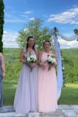 The fit was a little loose in the bust, but the shoulders and waist were perfect! Thick, heavy material, but it looked elegant!! Matched the earth tones of the bridesmaids! - Kristen L.