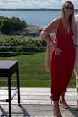 Wore to a rehearsal dinner - received tons of compliments. Color was awesome - fabric is light which was perfect on hot summer days! Straps just need to be tied TIGHT in order to feel secure in the front. Can't wait to wear again. - Callan D.