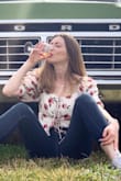 This is the cutest top - I wore it to my friend's winery birthday trip and got so many compliments! Only issue is it shrinks when wet so order a size up. - Victoria K.