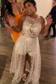 This fit well! I just had the skirt tailored bc it's short and had the shorts shortened as well. I changed into this at my wedding. - Dorothy H.