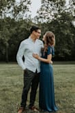I read other reviews and was able to shrink the XXS into a much better fit for my body. I wore this dress for my husband and I's first anniversary photoshoot and it was incredible. The material was light and airy, which was perfect for the heat of June, and I love the color. It was still a little long, even with heels, so I may get it hemmed to wear on a more regular basis. I feel like a goddess when I put it on. - Ashley G.