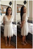 This dress is adorable, and perfect for my elopement photos. The fit is a little large, especially around the bust area, but I did not change the size. - Alice L.