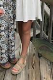The ankle strap is a little too tight which makes them uncomfortable to wear for long periods of time. The shoes themselves fit and a size up would be too big. I still wear them though because they are really cute! - Laura H.