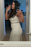 This dress was everything I wanted it to be and more. It accentuated my body and made me feel so beautiful! I bought a wedding belt off of Amazon to add a little sparkle. It looked expensive, everyone thought I spent way more on my dress than I did. Worth every penny - Lynette R.