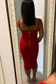 I had ordered two dresses before this one from other sites and neither was what I had hoped. This dress is just as pictured and fits great! Tight fitting with room to stretch. I was comfortable the whole evening. - Lourdes D.