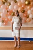 I was a little worried that this dress wouldnt work for me given my curves but it was perfect!! I wore it for my bridal shower and received so many compliments on it! - Darby G.