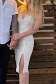 Love this dress! I ordered an XS and it was too snug around my hips. So I ordered a size Small which fit better around my hips but had a lot of extra fabric around my waistline. I did have it taken in so it fit snug how I wanted it to. Worked out perfectly for my engagement party! - Natalie F.