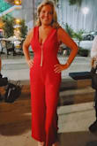 I wore this to a birthday party outside in June (in Miami!) And thankfully it is a very cool material so it did not feel heavy or stick to my skin. Have to find a bra that is cut lower than the one I wore (front and back) because I wore my lowest cut one and  it still showed, but it was a pretty red one so it went with the outfit. Seriously, it feels and looks so good, I am buying it in more colors. Got so many compliments all night, great buy! - Matilde O.