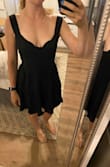 The style of this dress is really cute. It fit perfectly in my waist, and was the right length. However, the straps were too long and not adjustable, and the material is super wrinkly.  If I had larger breast I probably would've kept this & steamed it. - Jordan K.