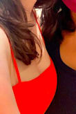 Such a vibrant color! Typically I don't choose crop tops that are on the shorter side, but this goes great with high waisted shorts if you want to show a little bit of skin between shorts and top. I'm typically a S or M depending on the piece, but I sized up to a M and am happy with the fit. I have a larger chest and it fits nicely without being too snug. Great summer top if you're comfortable showing a bit of midriff even with high waisted bottoms (but not too much). - Kait M.