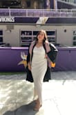 I wore this dress for my graduation and loved it! I was struggling to find the perfect dress and ordered this on the whim not having much hope. I'm a Size 14/16 and it's always so hard to find a flattering dress for my shape. BUT THIS DRESS! I have never felt so confident and gotten so many compliments before. The material is on the thicker side so you'll get hot, but it hugs all the right places. And I didn't even wear shape wear!! The sleeves did fall down but nevertheless, GET THIS DRESS! - Pachi H.
