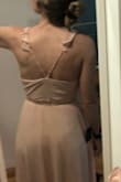 Just received this dress (wedding is in a couple months) and I love it! The reviews on this site really helped me choose the perfect fit and the wrap dress is always a good idea when ordering online. It Is a little see-through though, so nude coloured underwear is a must. - Catherine S.