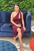 Loved this dress. Looks how it does on the model but quality could be a bit better. Zipper on the side is a bit hard to zip up. I wore it to a formal wedding and got many compliments. I ordered a size medium which fit very well. The front is super flattering hides any extra belly with enough room for under garments. Doesn't show panty lines or nipple covers. I would recommend sizing down if you're between sizes. I had a bit of room. - Aleksandra H.
