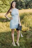 This dress fit true to size. I am 5'8 125 lbs and ordered a size small! - Ashley C.