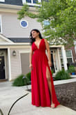 The material is comfortable and the color is beautiful. True to size, I just had to cut a few inches from the bottom because of my height. I received many compliments on the dress. It fits perfectly, it is elegant and it's easy to move around in it. - Angela E.