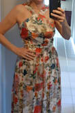 I wanted a floral dress for my niece's wedding last week.  Very comfortable, easy to sit and dance in. Many compliments.  I did get it hemmed for a 2" heel. Washed perfectly on delicate setting in washer. - Karen L.
