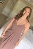 I loved this dress! It fit so well and didn't need any alteration! A strapless bra ended up being too tight so I used stickies and that went well - Kailey B.