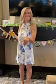 The dress is a little loser/flowy but so many compliments at my bridal shower! LOVE the colors! - Lindsey S.