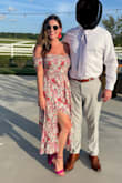 This dress was a huge hit!  I wore it to a summer wedding in 90 degree heat and it was perfect - light, breezy, and the slits are are the perfect length.  You can dress this up or down based on shoe and jewelry choice.  Highly recommend! - Allyn K.