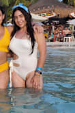 This one-piece is beautiful and flattering. It's a little more cheeky than I normally like, but I still felt comfortable in it. The bra pads/liners are quite small, so that's the only thing I didn't love. I still wore those with it. - Elizabeth C.