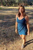 Super adorable dress. I sized down to a small though, I am usually a medium. Either will work!
Wore to a rehearsal dinner and got many compliments. Wear it with a strapless bra.
: ) - Lauren H.
