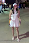 I wore this dress for my high school graduation and it was perfect! It was a great material that didn't show that I was sweating at all. I didn't need to wear a bra which was also nice since it was so hot outside. I like how the middle hugs the waist - it is stretchy - so it shows your figure. I will also use this dress for rush when I go to college! #lovelulus - Nicolle S.