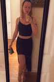 Very sexy! I love the high low side slit. Thick, quality material. Length is great for short girls. Normally with bodycon stuff I size up to a M because my butt and thighs are thicker. I went with a L because I wanted to be comfortable. I've never ordered a L skirt before, but this really worked for me so I would suggest sizing up. The skirt is still bodycon and flattering on me, but it's not cutting into my stomach or crushing my thighs together. The top of the waist is a little loose but I'm happy to be comfy. It doesn't fall down at all. - Katie B.