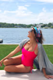 Love this suit, have been wearing it for weeks now. Beautiful fit & color. Adjustable straps are great. I'm a 34DD & it's nice to be able to just relax in this suit without feeling like my boobs are everywhere!! I bought this pink one in a small & I bought it in white in a medium. Like them both. Would recommend! - Stefanie P.