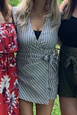 As the other reviews noted, it's very light weight, which makes it the perfect staple summer romper. The skort feature was perfect for an all day, outdoor event! I struggle finding dresses and rompers due to being a bit top heavy, but this still worked with a bralette underneath. - Jessica F.