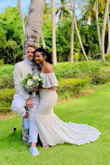 I absolutely love everything about this dress. I was looking for something off the shoulder for my beach wedding and this dress was absolutely perfect. I was concerned about my hips, but the dress have enough stretch accommodate curves. This is a must buy! - Natalie S.
