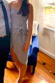 Wore this to a friend's early June Wedding and it was perfect! Love the adjustable straps and you can tie the faux wrap at whatever length you want, which is nice. - Christina R.