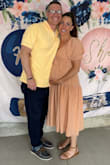 I wore this to our gender reveal party while 24 weeks pregnant. Its cute and because of the open back and tie waste it can be adjusted if the sizing is a little off. I am normally an XS and I ordered a S. - Joanna B.