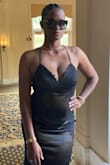 The dress is gorgeous I wore it to wedding. Let me just say I was turning heads. Size 8. I'm 5'10 34-30-42ish. - Oluwayomi A.