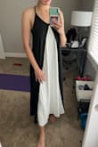I love the pattern of this dress, kind of reminds me of Cruella, but it has SO much extra fabric and is heavy. I think this would be great as a maternity dress or for someone very very tiny. For someone my size, I would not recommend unless it is the look you are going for. - MacKenzie C.