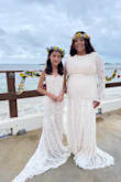 I bought this dress for my 13 yr niece that was my mini bride to match mine at the wedding and she looked stunning! The dress was super long but she is tiny so we had to tailor it. She looked like the model super beautiful. - Narcy S.
