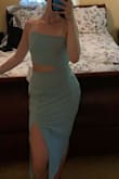 Fits perfect, love the length and the color. It's very comfortable. The only thing is the zipper is not the best so I keep having to yank it when it reaches one area. Other than that, its gorgeous- perfect for a summer wedding. - Keri W.