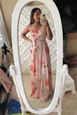 I bought this for my sister's wedding reception and I love it! It's so elegant and great quality. Just need to get it hemmed a little. - Meena S.